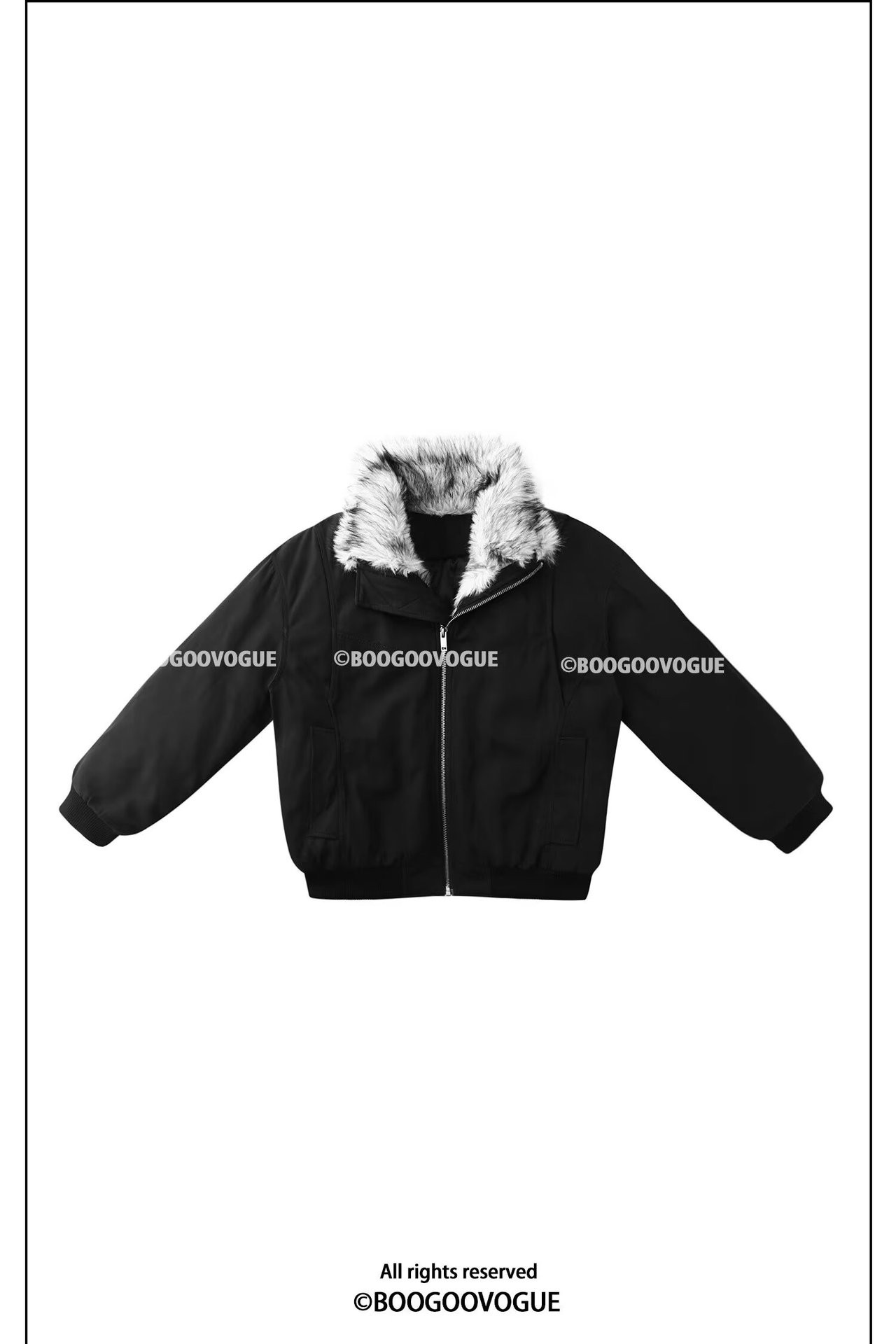 Vintage Cotton Padded Hooded Jacket with Removable Fur Collar Vintage Cotton Padded Hooded Jacket with Removable Fur Collar