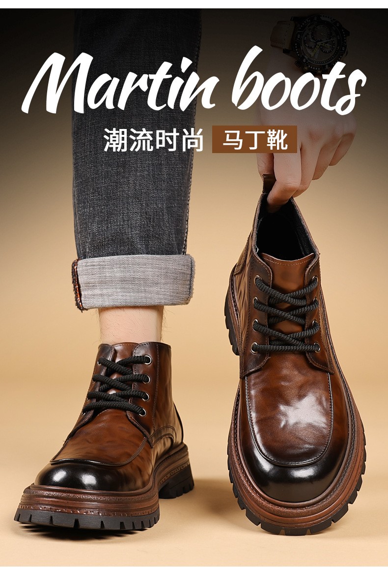 2025 Men’s Mid-Calf Insulated Fashion Leather Boots