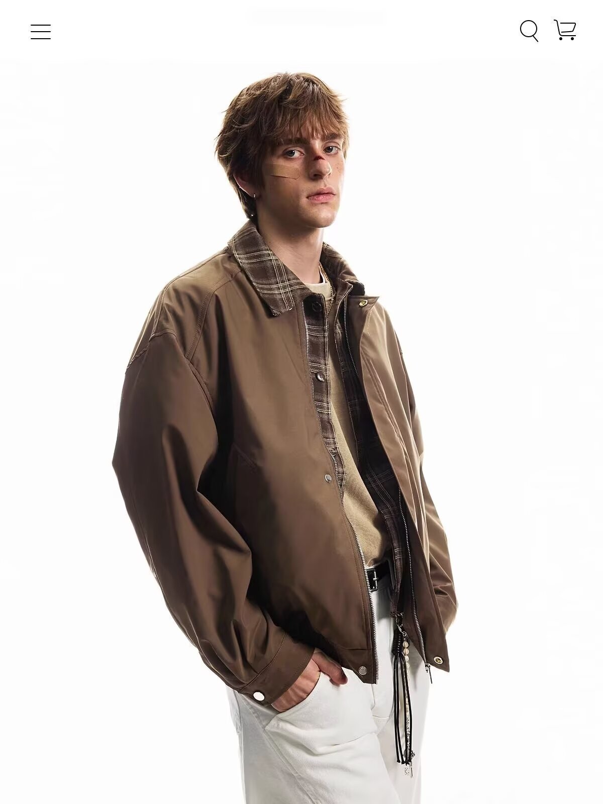 WASSUP Vintage Style Loose Fit Cotton Jacket