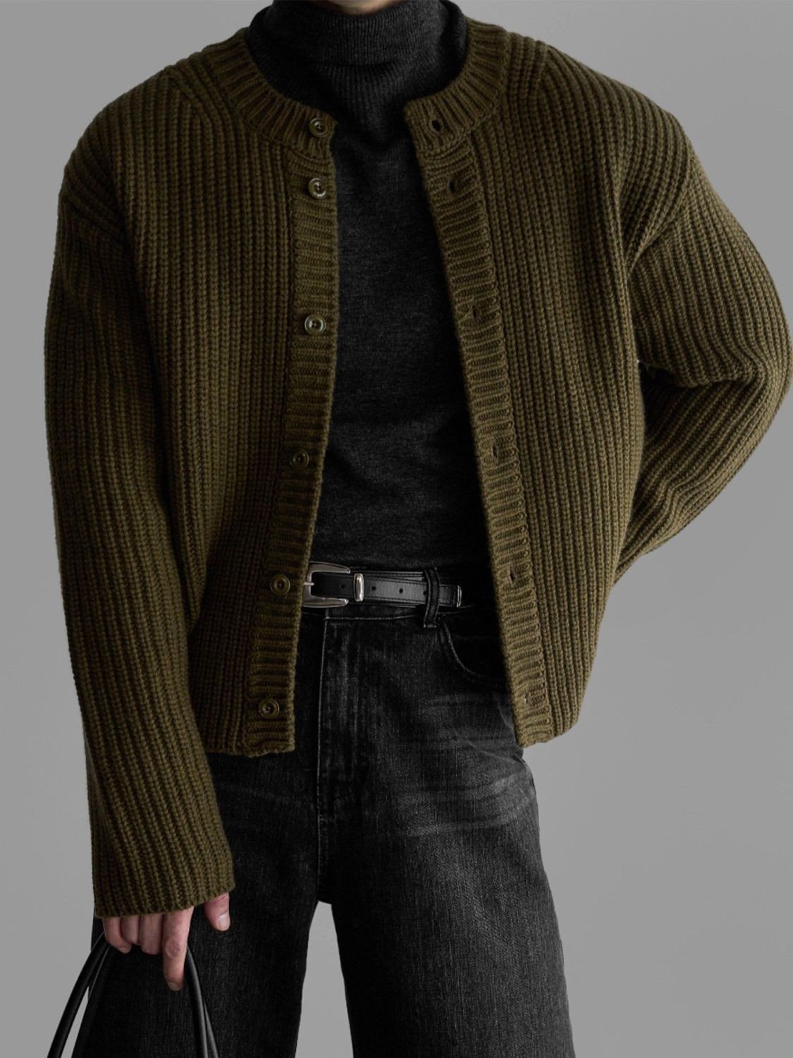 Men's Vintage Thick Knit Cardigan - Autumn/Winter Men