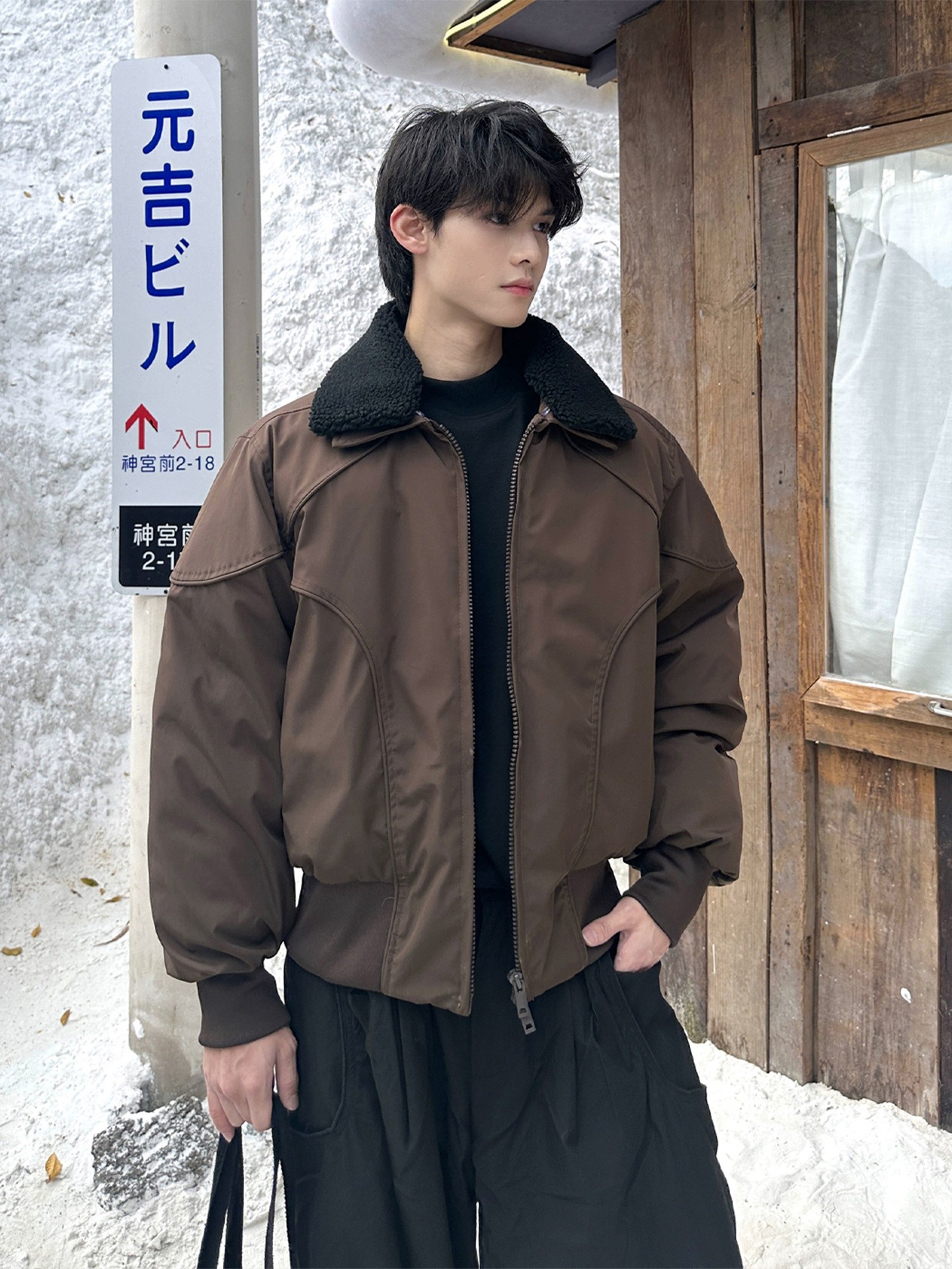 Men’s Wool-Blend Hooded Casual Work Jacket Men’s Wool-Blend Hooded Casual Work Jacket