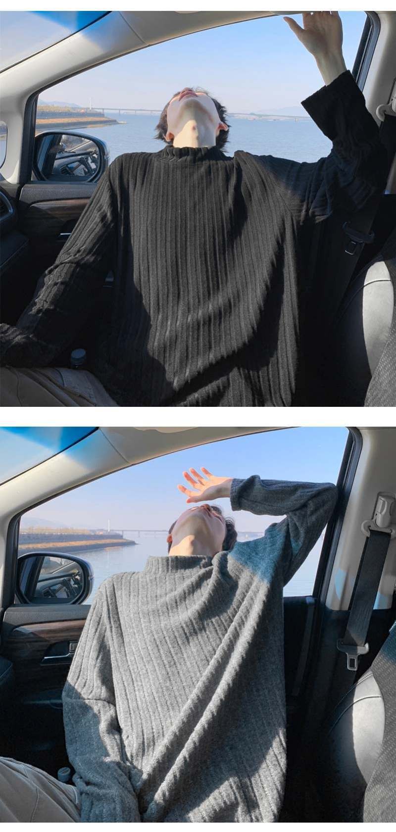 Men’s Thick Fleece Lined Knit Pullover Sweater