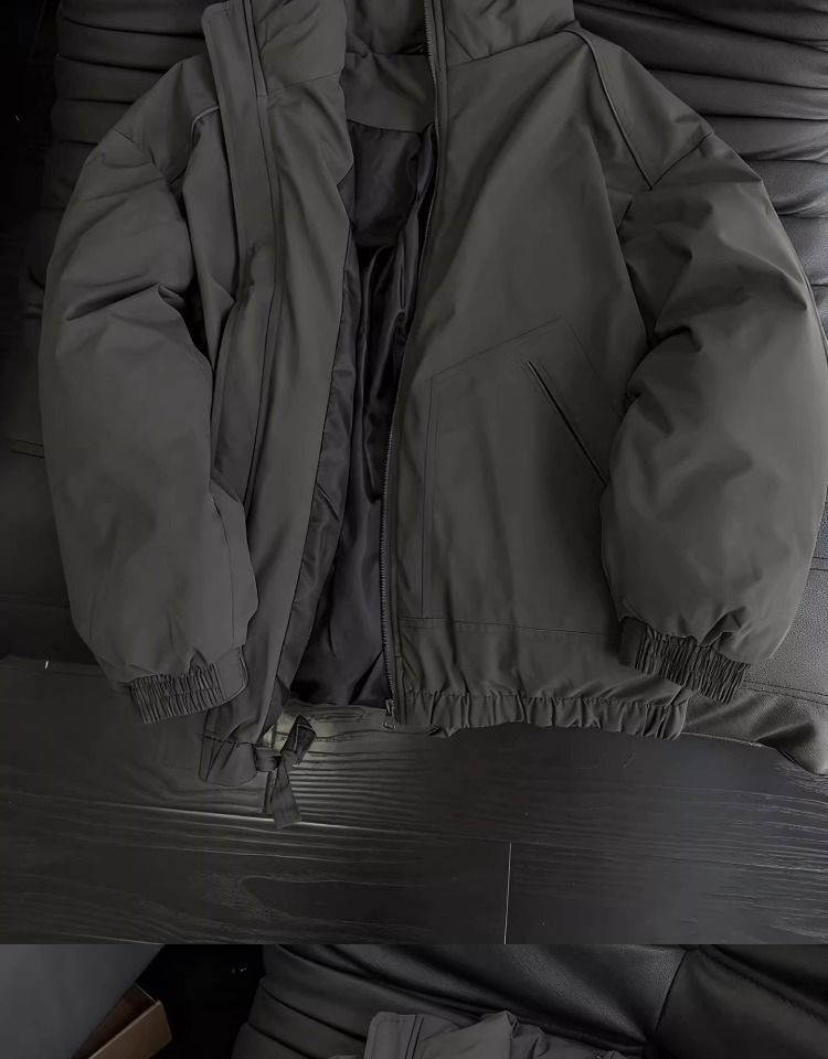 Shanlida Deep Grey Wool Corduroy Winter Jacket