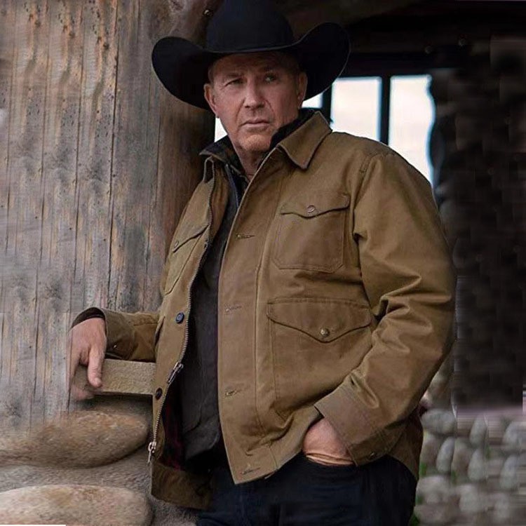 Men's Cotton Dad Jacket with Pocket Detail Men