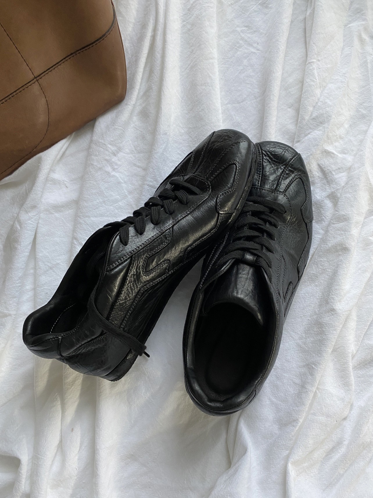 Handcrafted Washed Leather Casual Flat Lace-Up Shoes