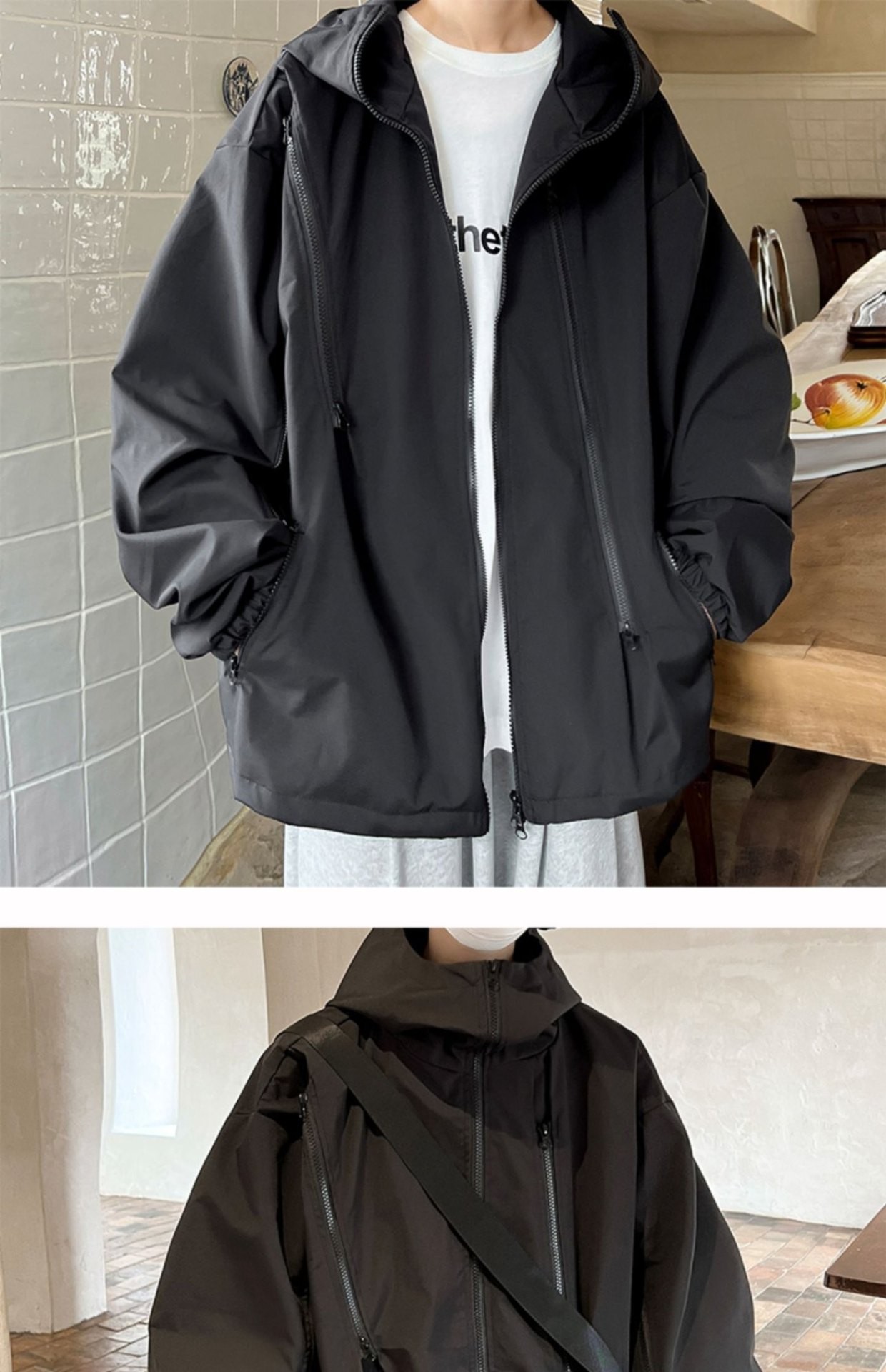 Unisex Waterproof Hooded Outdoor Jacket for Spring & Fall