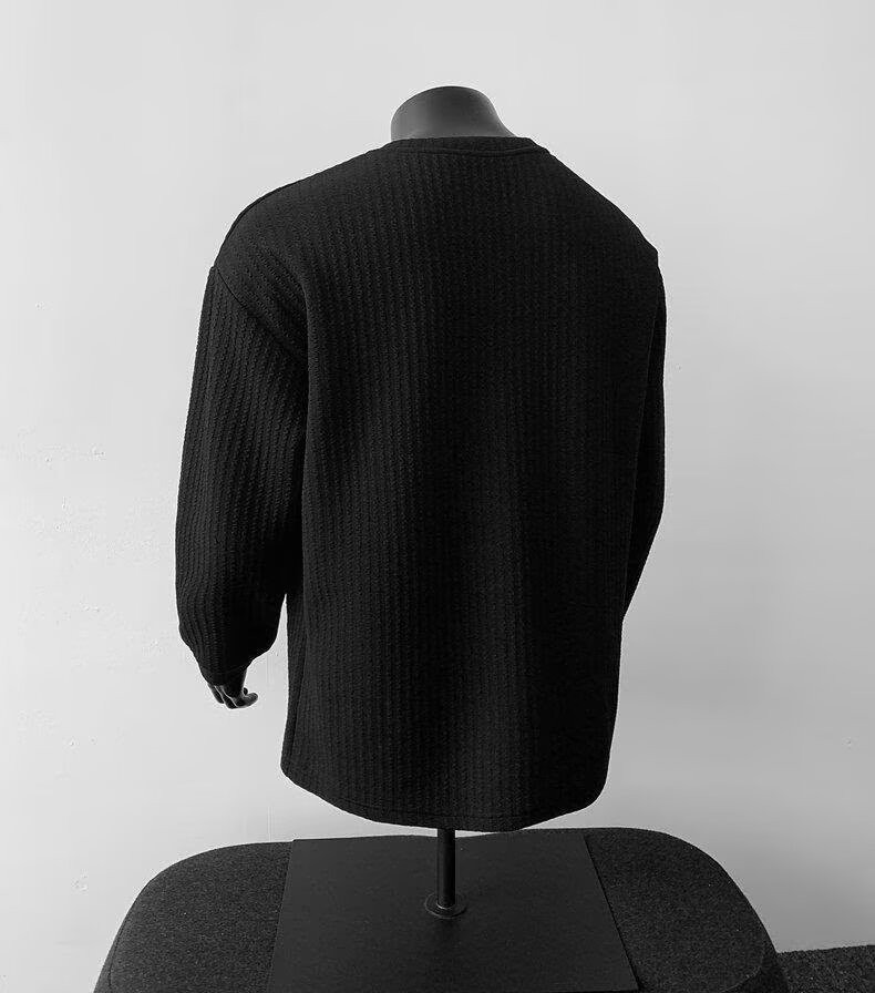 Men's V-Neck Lightweight Knit Long Sleeve T-Shirt Men