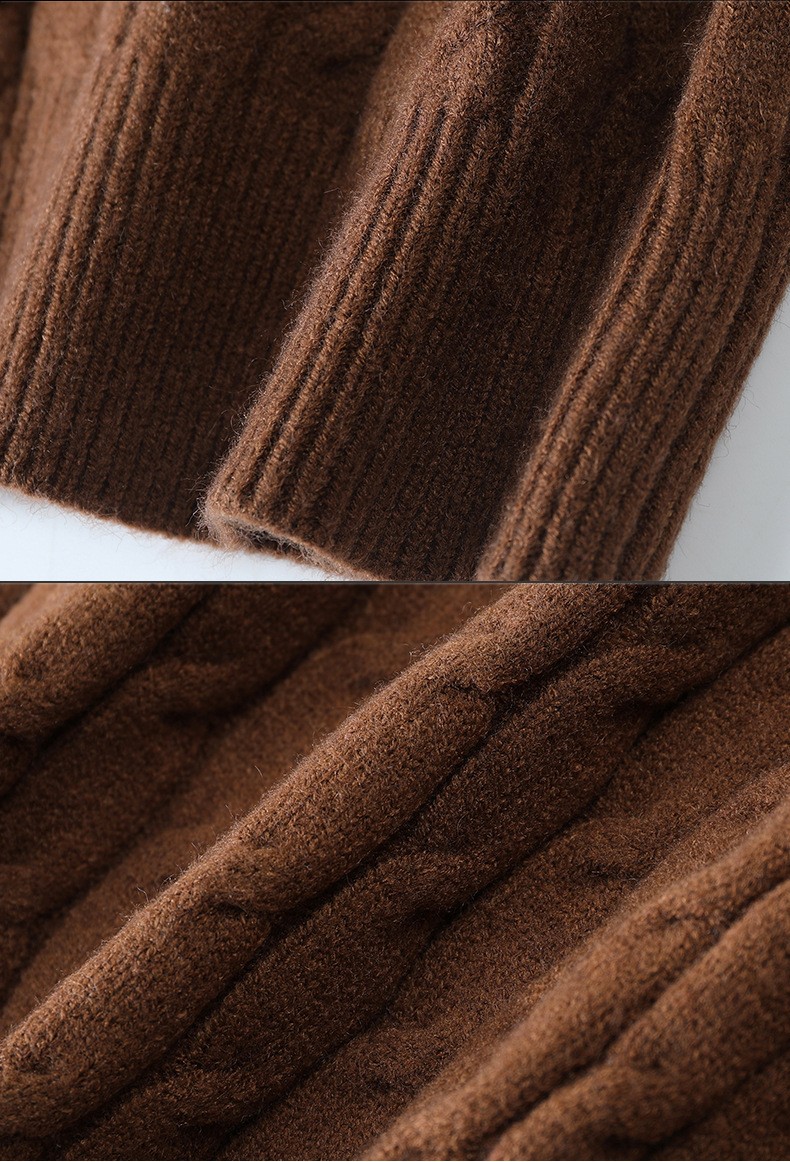 2024 Men’s Thick Wool Knit Cardigan with Embroidery