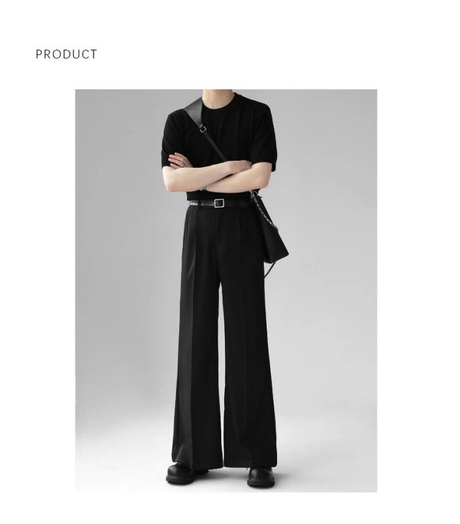 2025 Men's Spring Autumn Micro-Flared Polyester Dress Pants 2025 Men