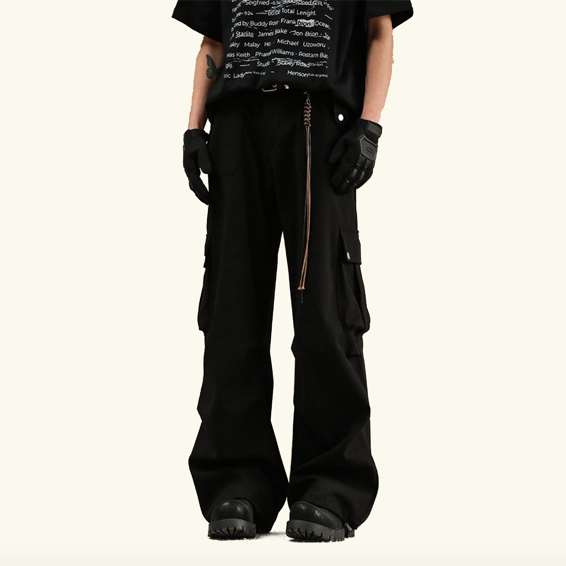 Vintage American Hip-Hop Loose Wide-Leg Cargo Pants