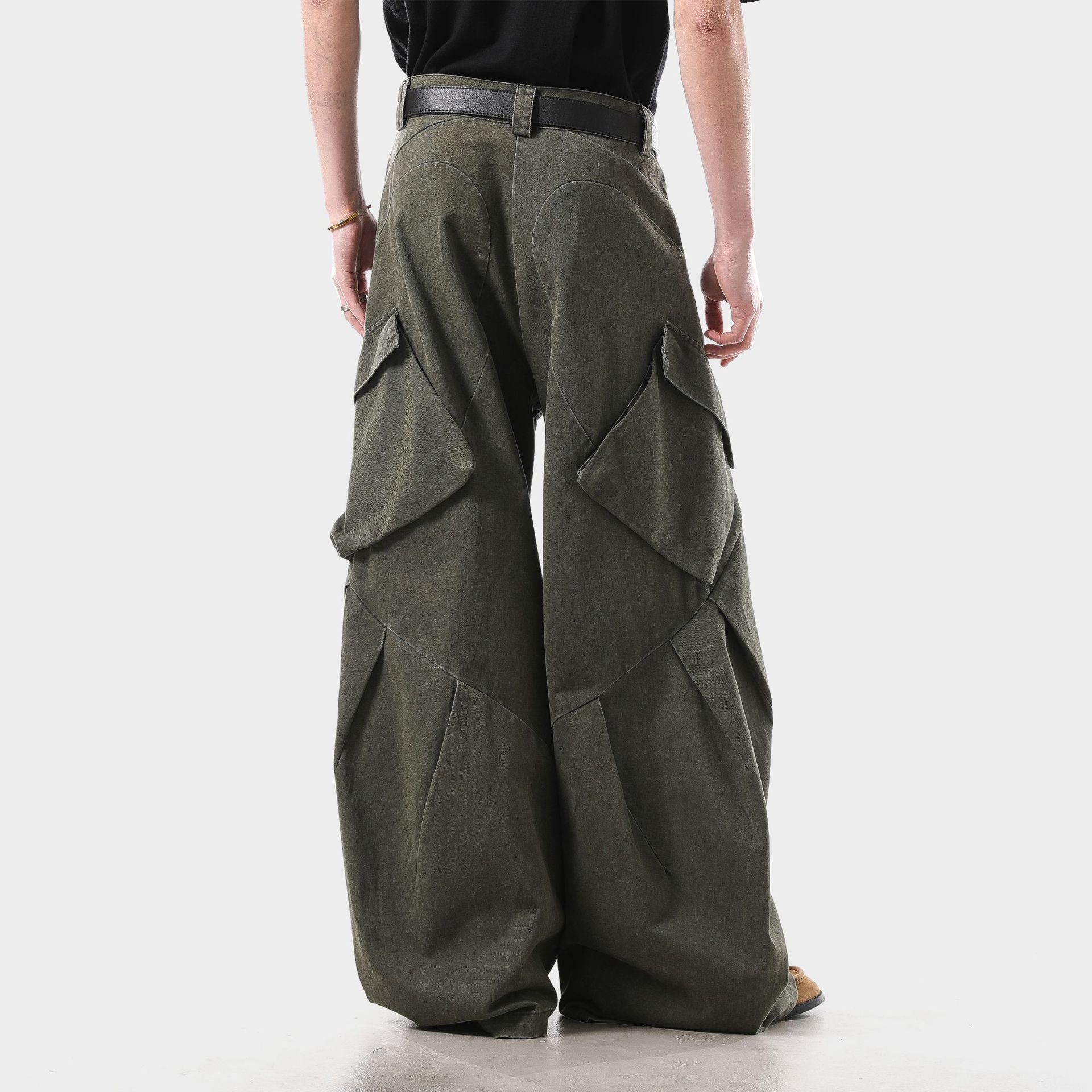 Vintage American Workwear Straight-Leg Cargo Pants