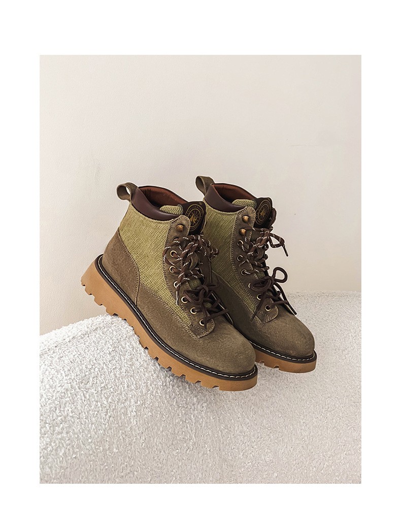 Unisex Classic Mid-Calf Leather Martin Boots