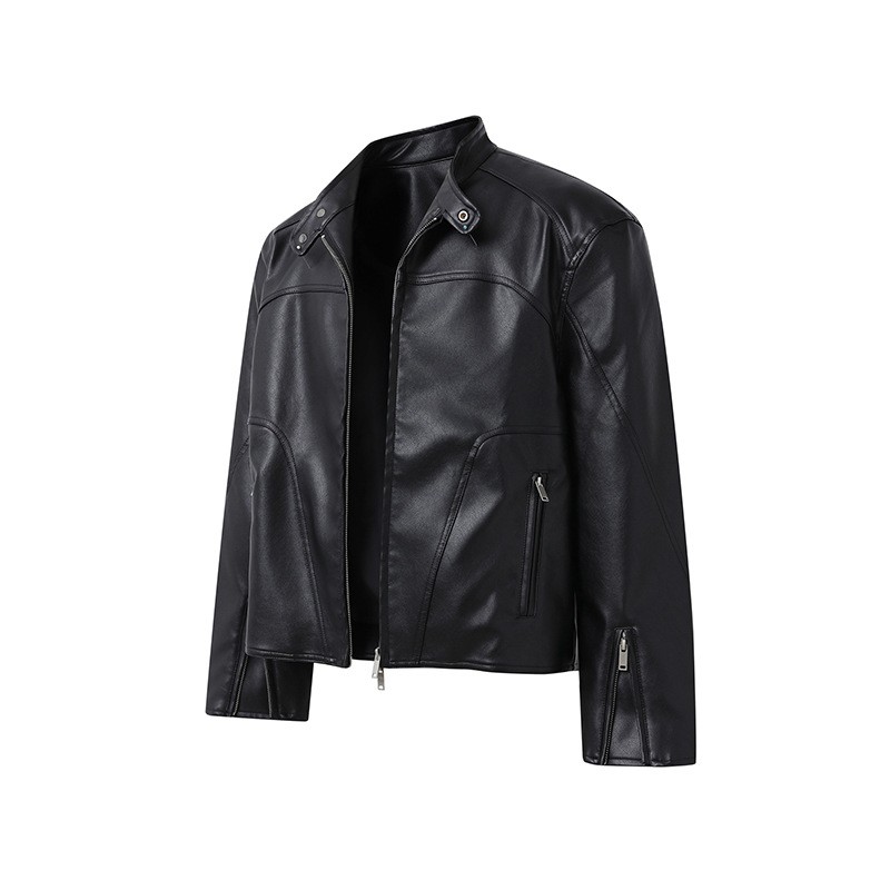 ATBORDER Retro PU Leather Casual Motorcycle Jacket ATBORDER Retro PU Leather Casual Motorcycle Jacket