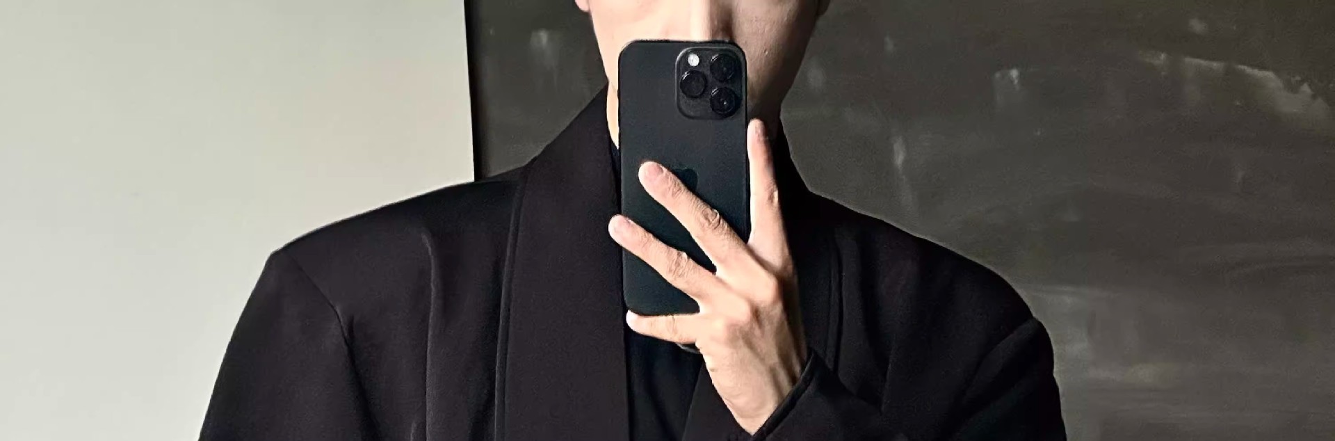 Black Collarless Casual Blazer for Men