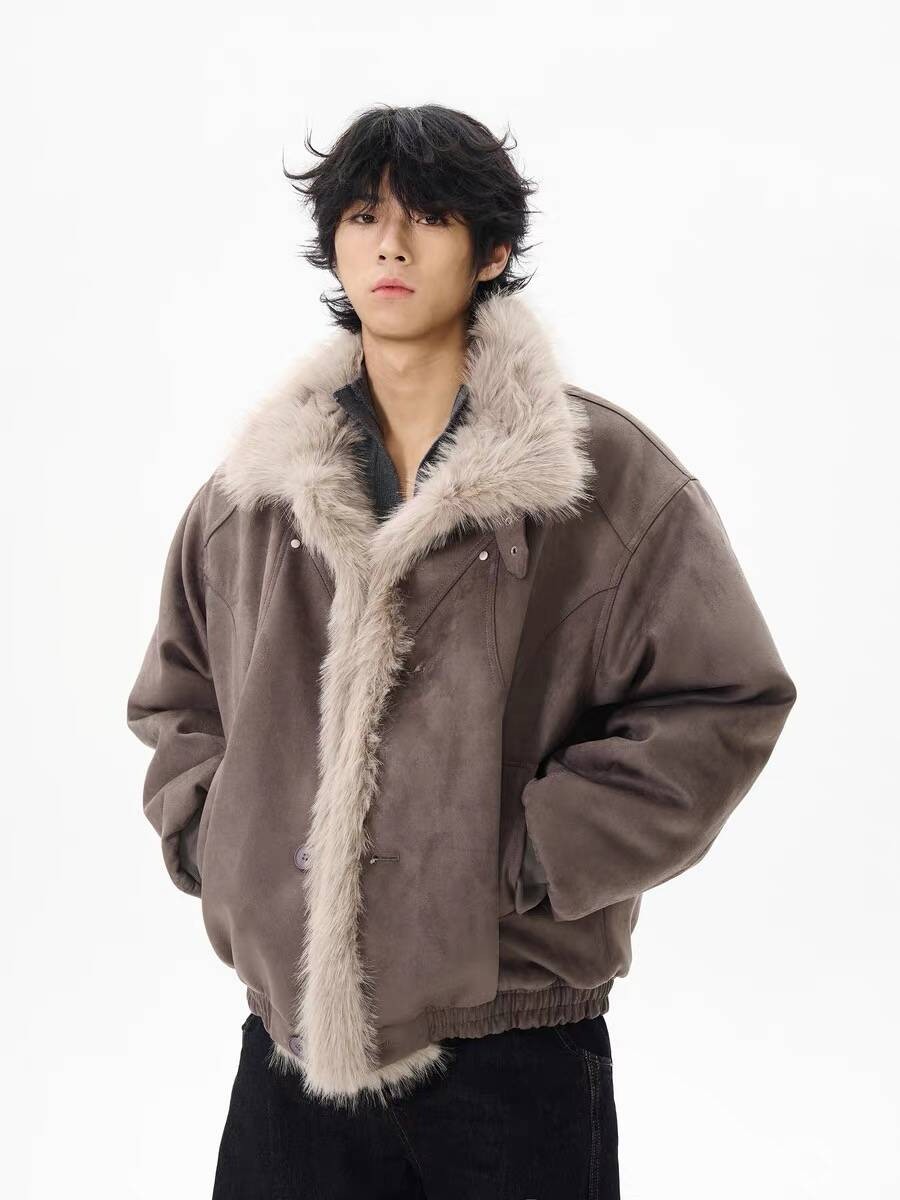 Men's Casual Thick Cotton Zip-Up Jacket Men