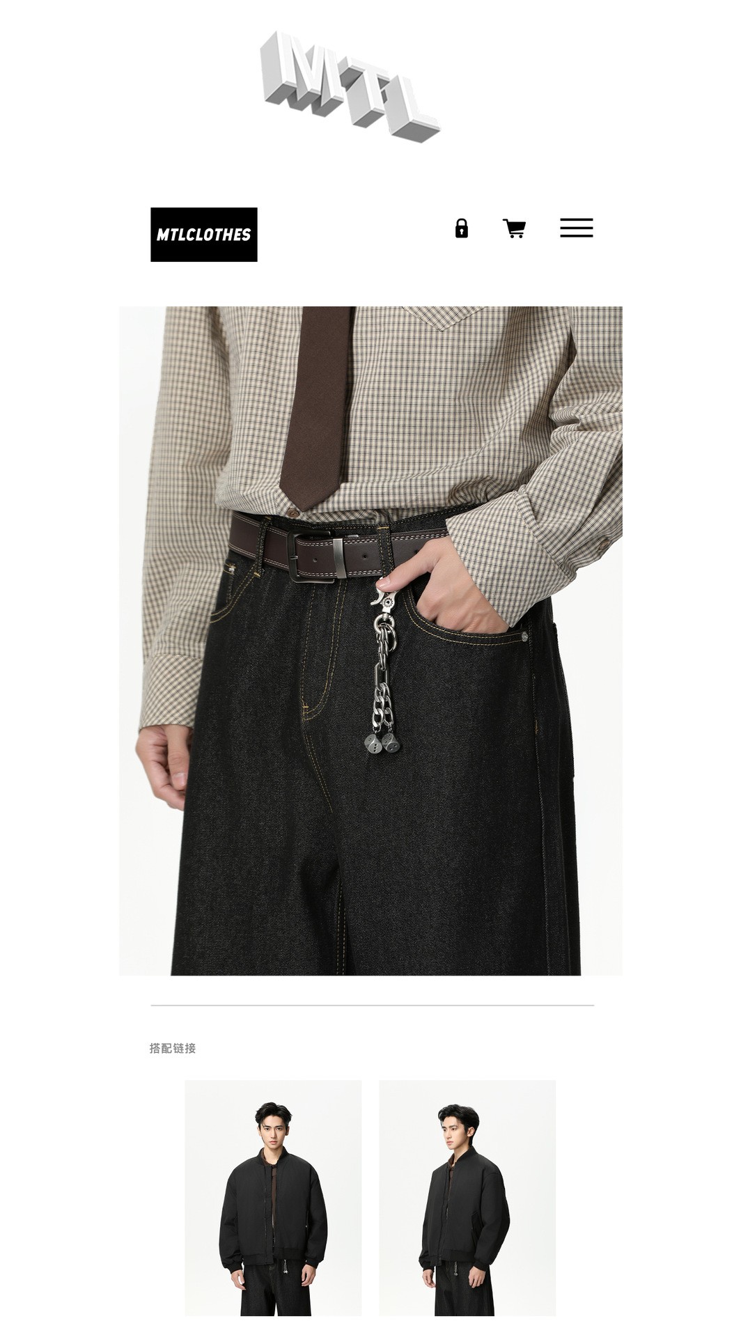 MTLCLOTHES Relaxed Wide-Leg Denim Jeans for Men