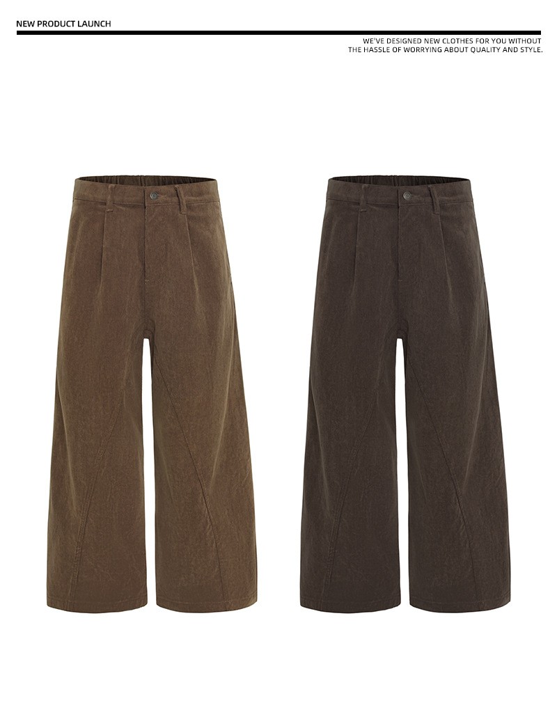 Vintage Corduroy Straight-Leg Casual Pants