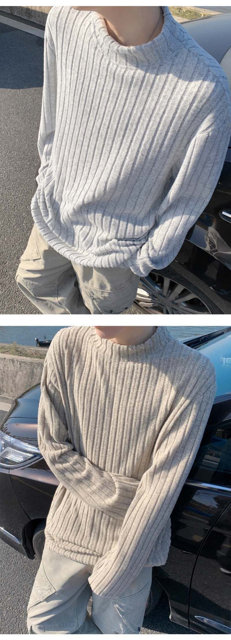 Men’s Thick Fleece Lined Knit Pullover Sweater