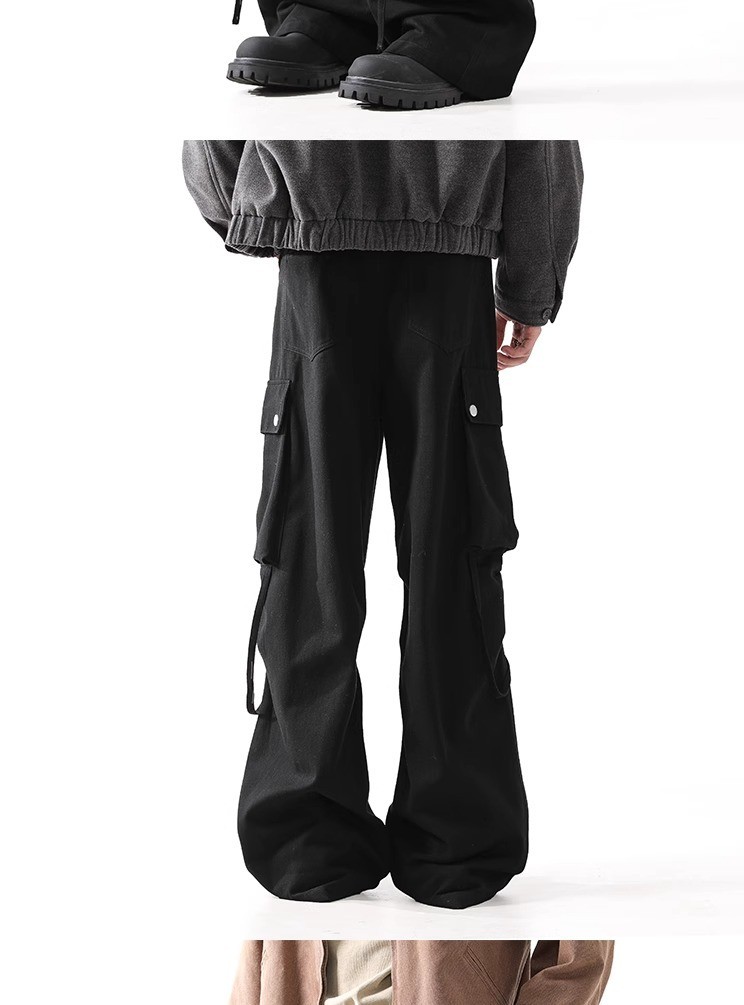 American Hip-Hop Cargo Workwear Pants with Belt