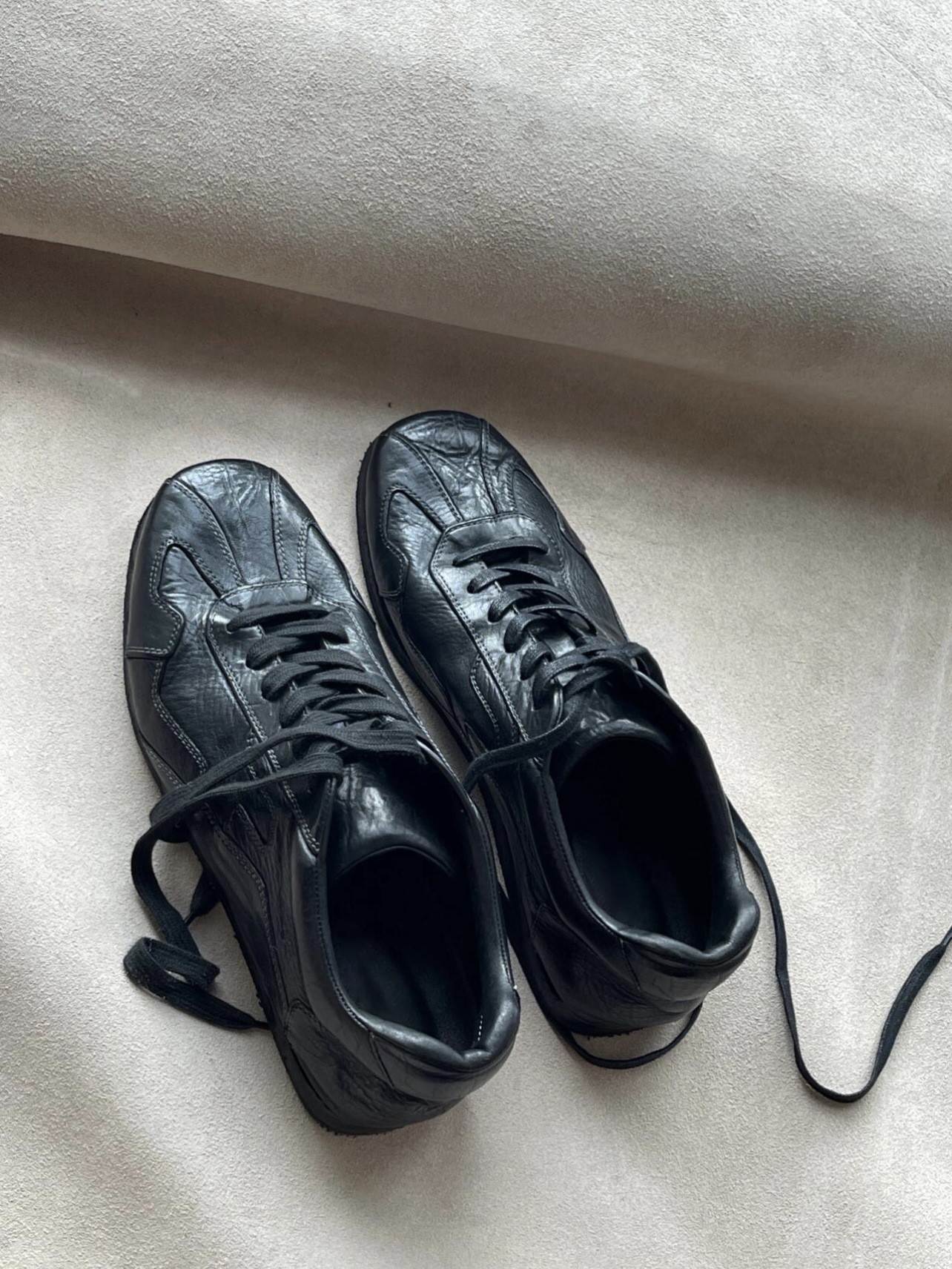 Handcrafted Washed Leather Casual Flat Lace-Up Shoes