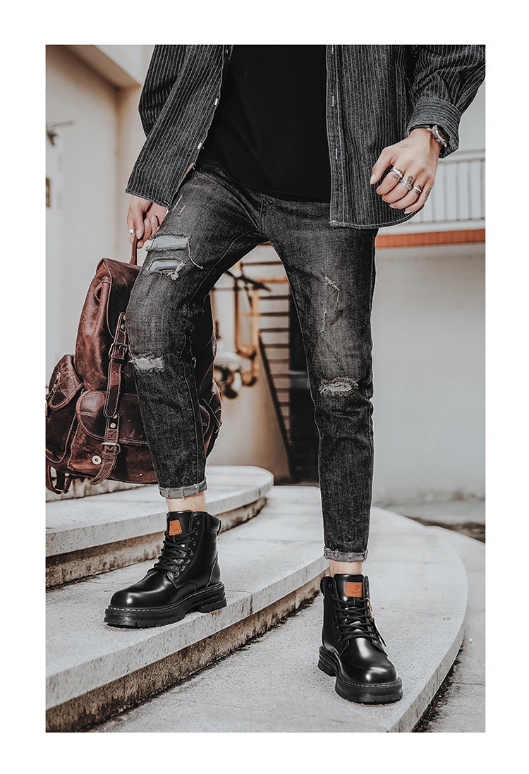 2025 Men's High-Top PU Leather Martin Boots 2025 Men