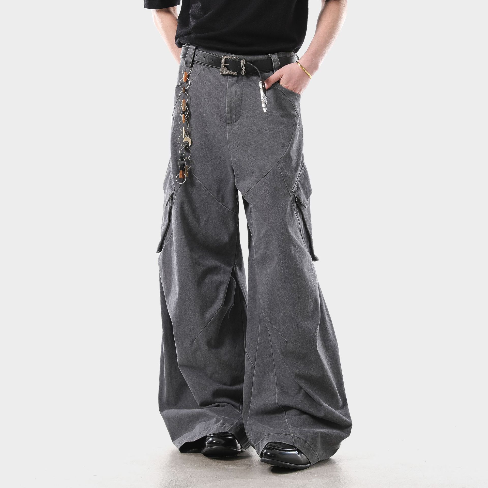 Vintage American Workwear Straight-Leg Cargo Pants
