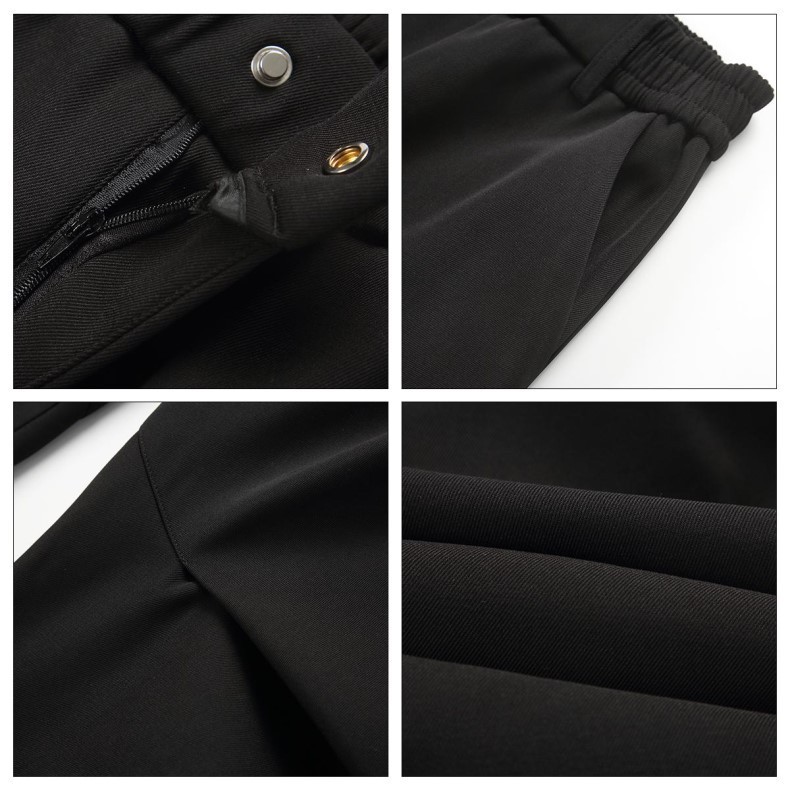 York Zoom Black High-Waist Wide-Leg Casual Pants York Zoom Black High-Waist Wide-Leg Casual Pants