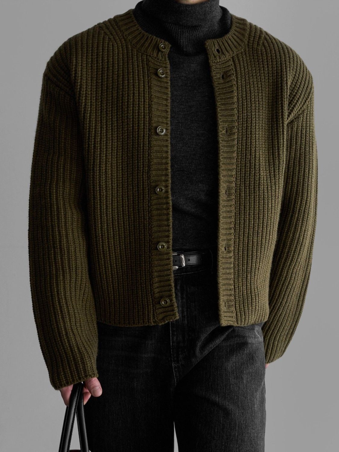 Men's Vintage Thick Knit Cardigan - Autumn/Winter Men