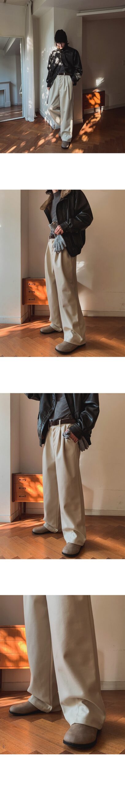 MYQ Retro Wide-Leg Warm Winter Suit Pants MYQ Retro Wide-Leg Warm Winter Suit Pants