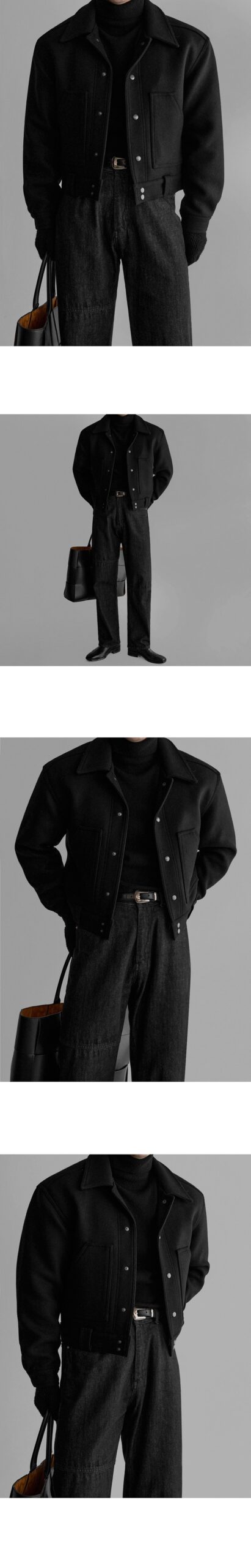 MYQ Vintage Korean Style Thick Wool Blend Jacket