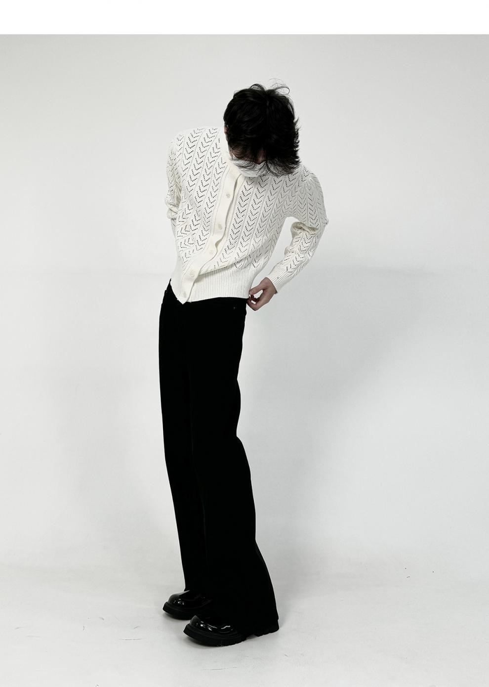 Men’s Straight Leg Washed Cotton Flared Jeans