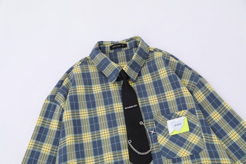 Vintage Floral Striped Cotton Blend Shirt with Tie