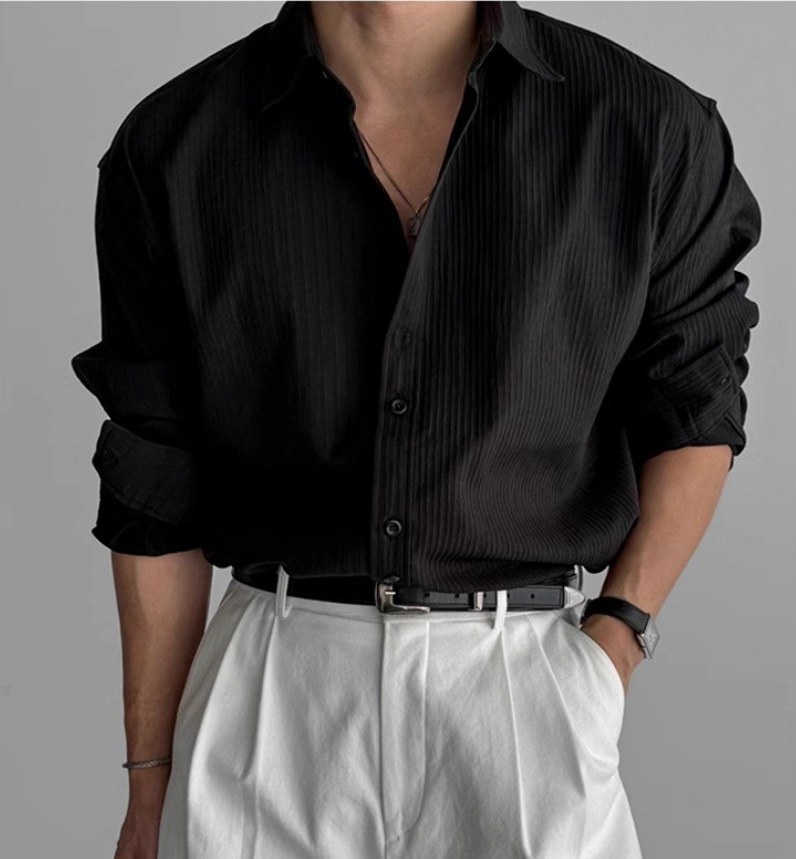 Premium Textured Long-Sleeve Casual Shirt for Men