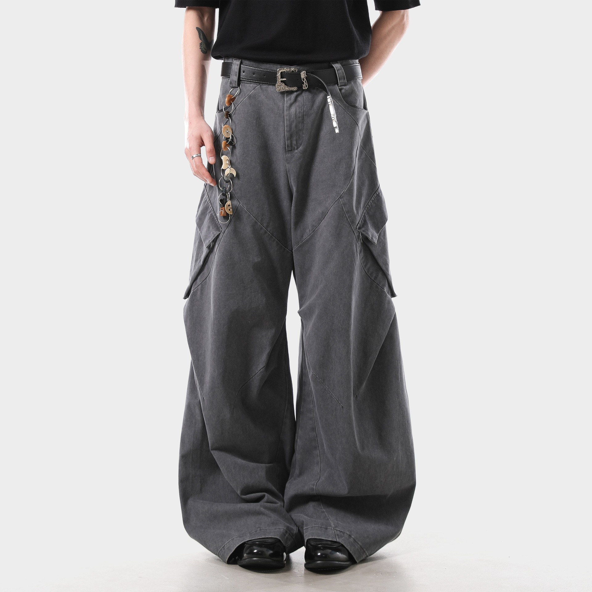 Vintage American Workwear Straight-Leg Cargo Pants
