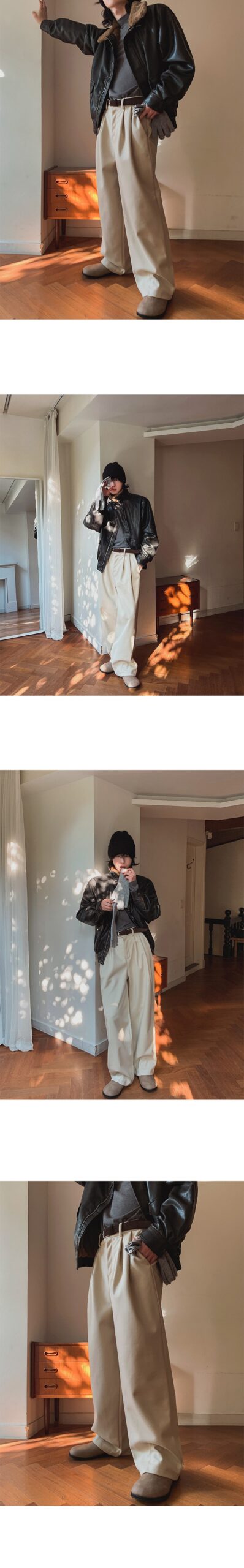 MYQ Retro Wide-Leg Warm Winter Suit Pants MYQ Retro Wide-Leg Warm Winter Suit Pants