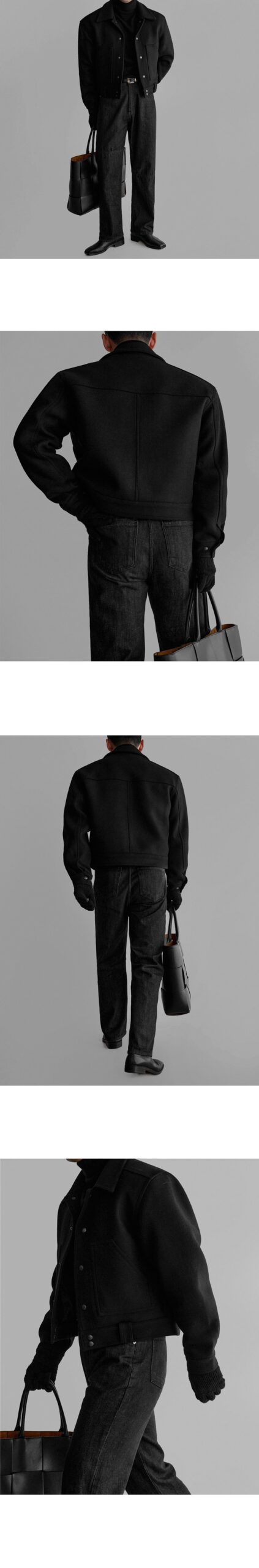 MYQ Vintage Korean Style Thick Wool Blend Jacket