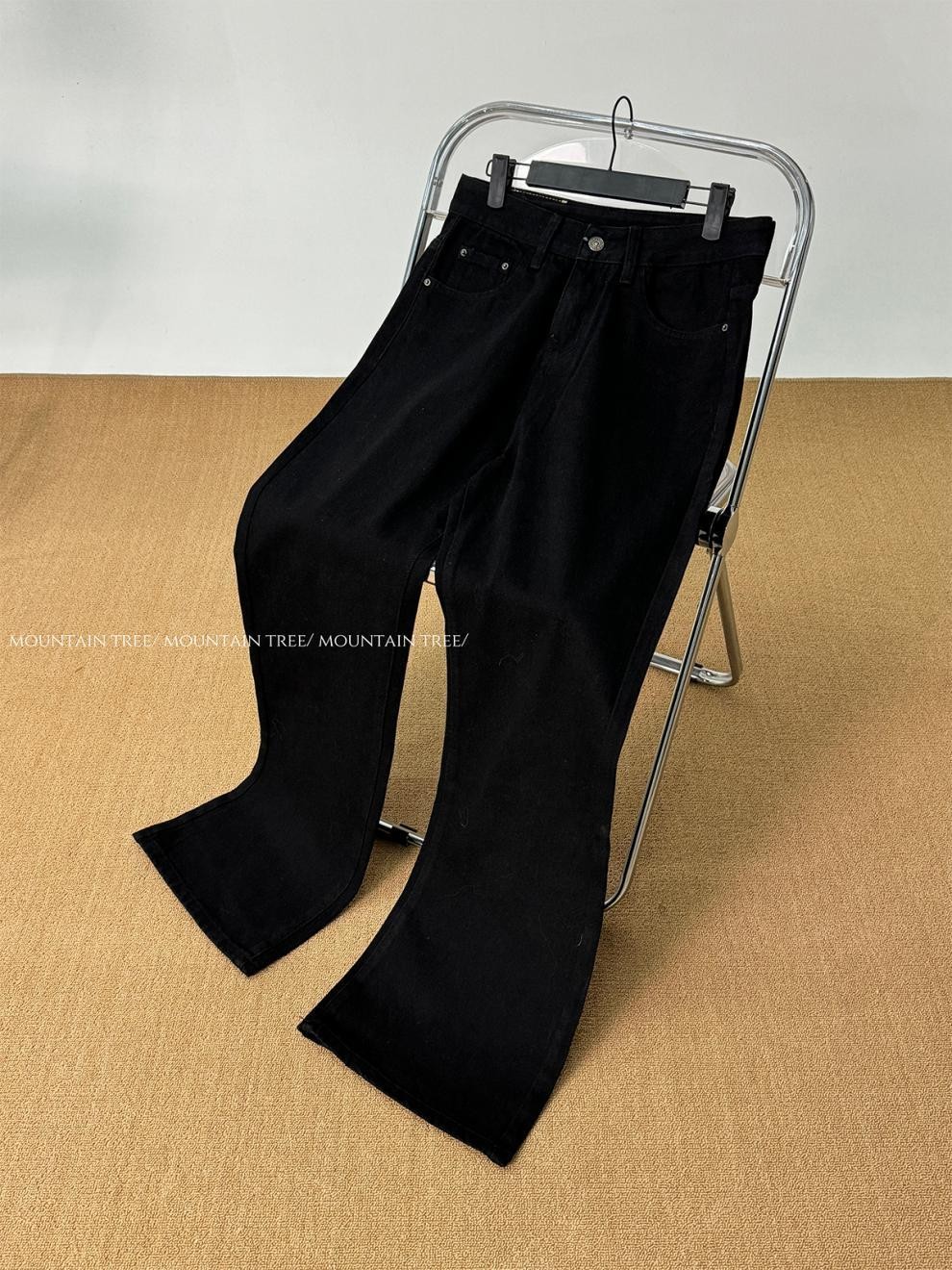 Men’s Straight Leg Washed Cotton Flared Jeans