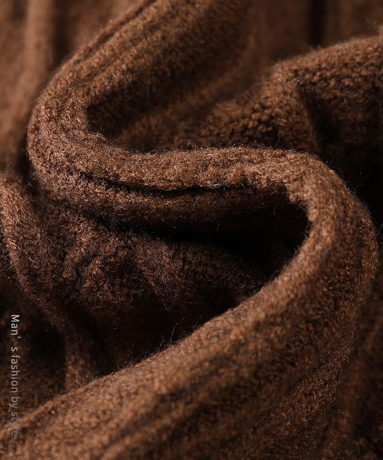 2024 Men’s Thick Wool Knit Cardigan with Embroidery