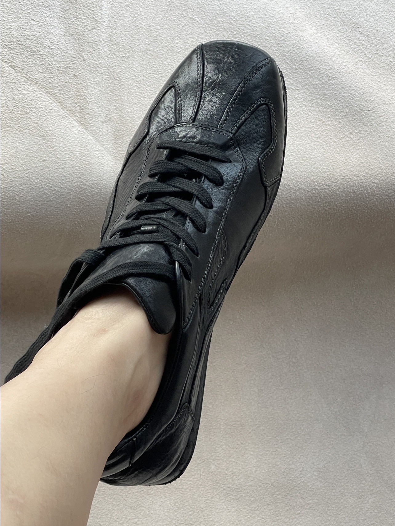 Handcrafted Washed Leather Casual Flat Lace-Up Shoes