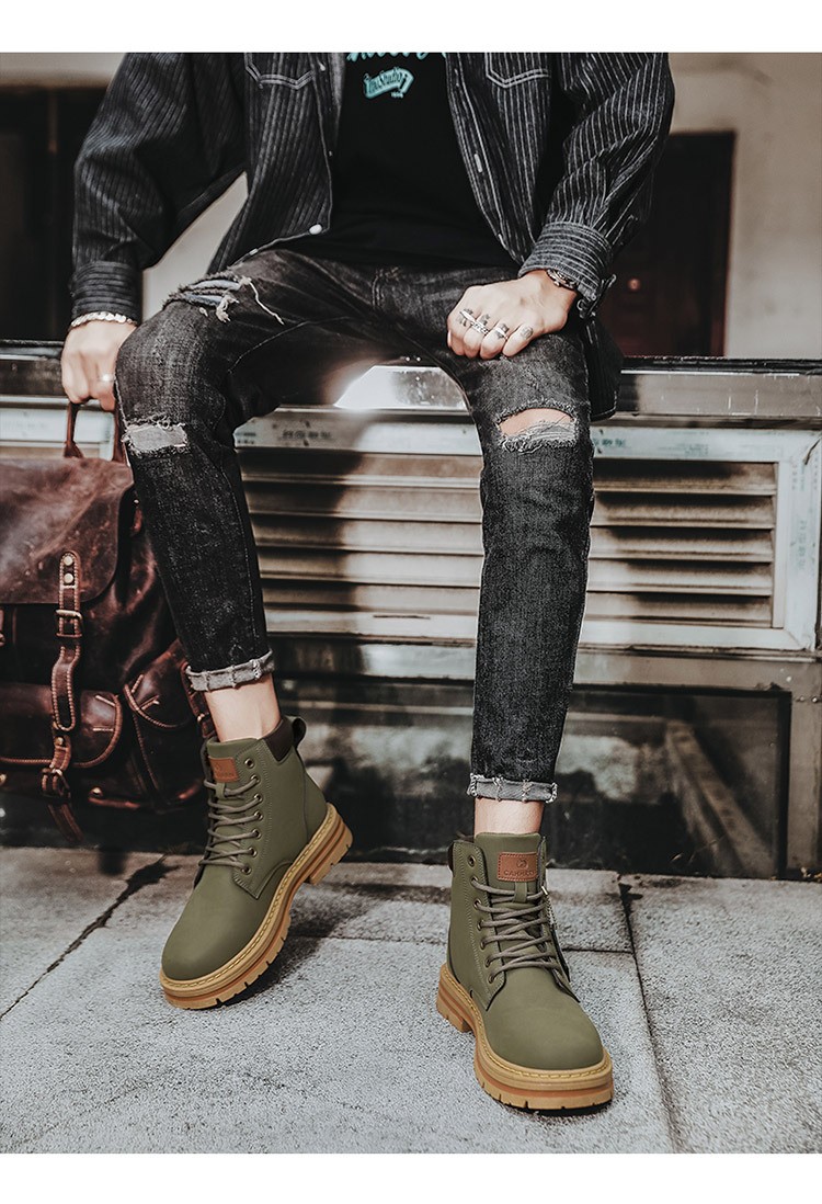 2025 Men's High-Top PU Leather Martin Boots 2025 Men