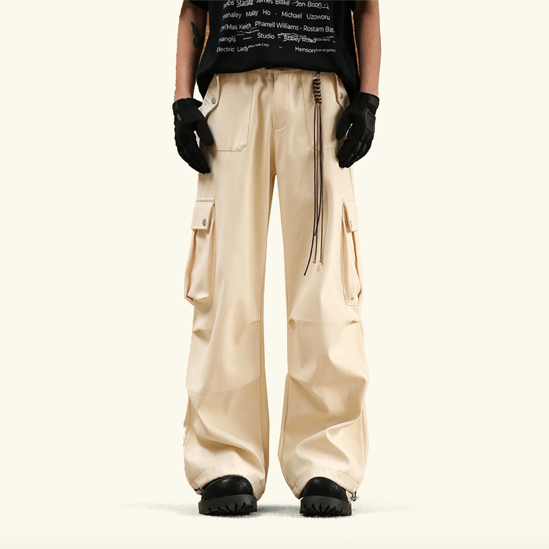Vintage American Hip-Hop Loose Wide-Leg Cargo Pants