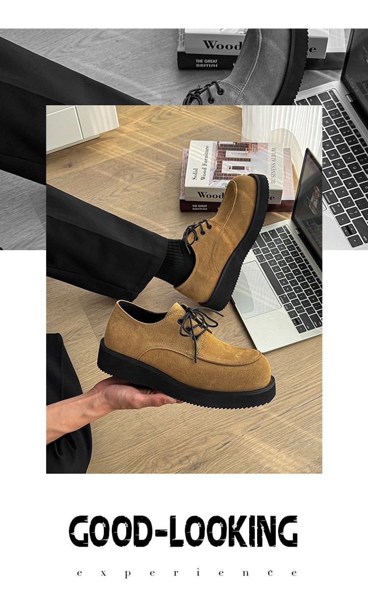 Men's Thick Sole Derby Shoes Casual British Style Men