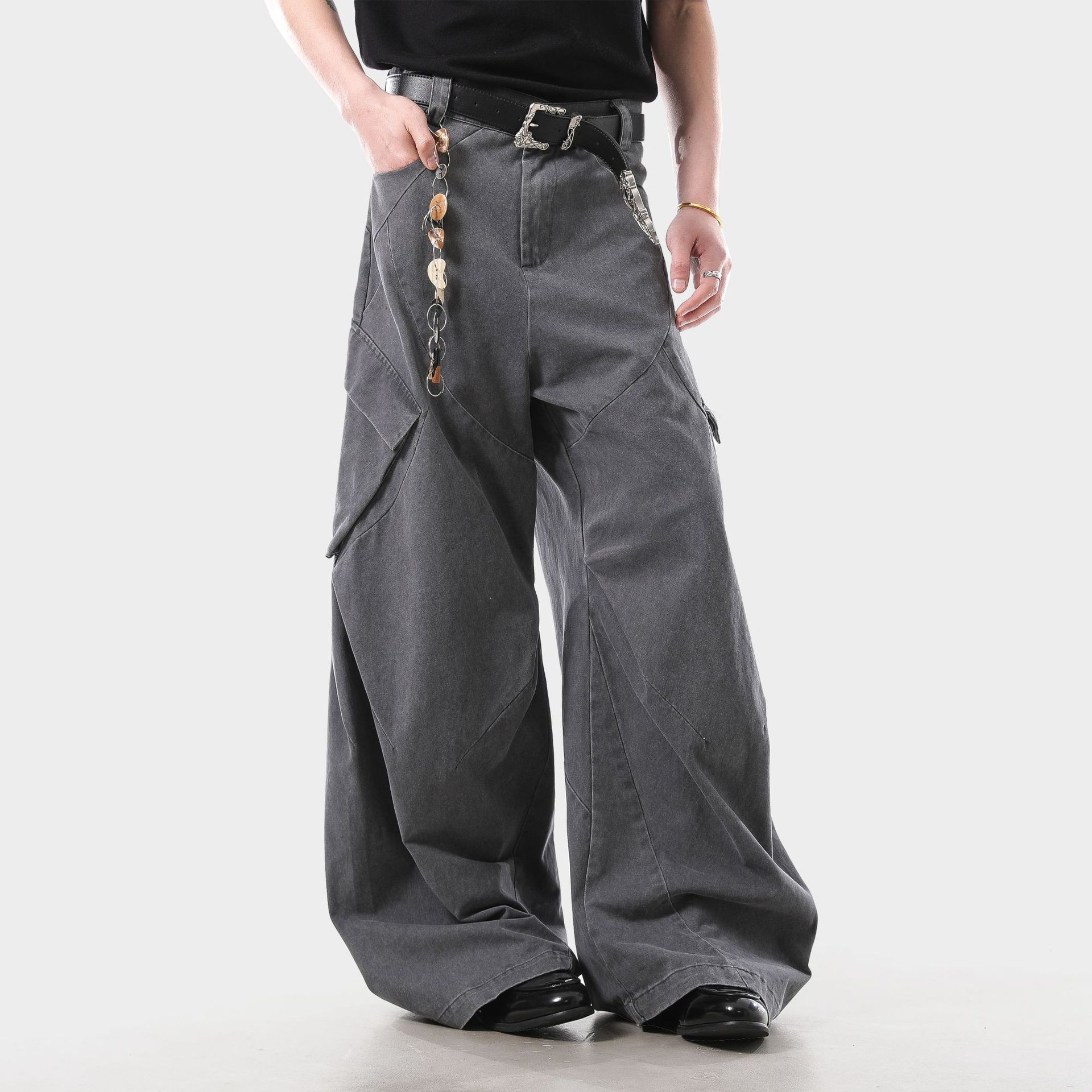 Vintage American Workwear Straight-Leg Cargo Pants