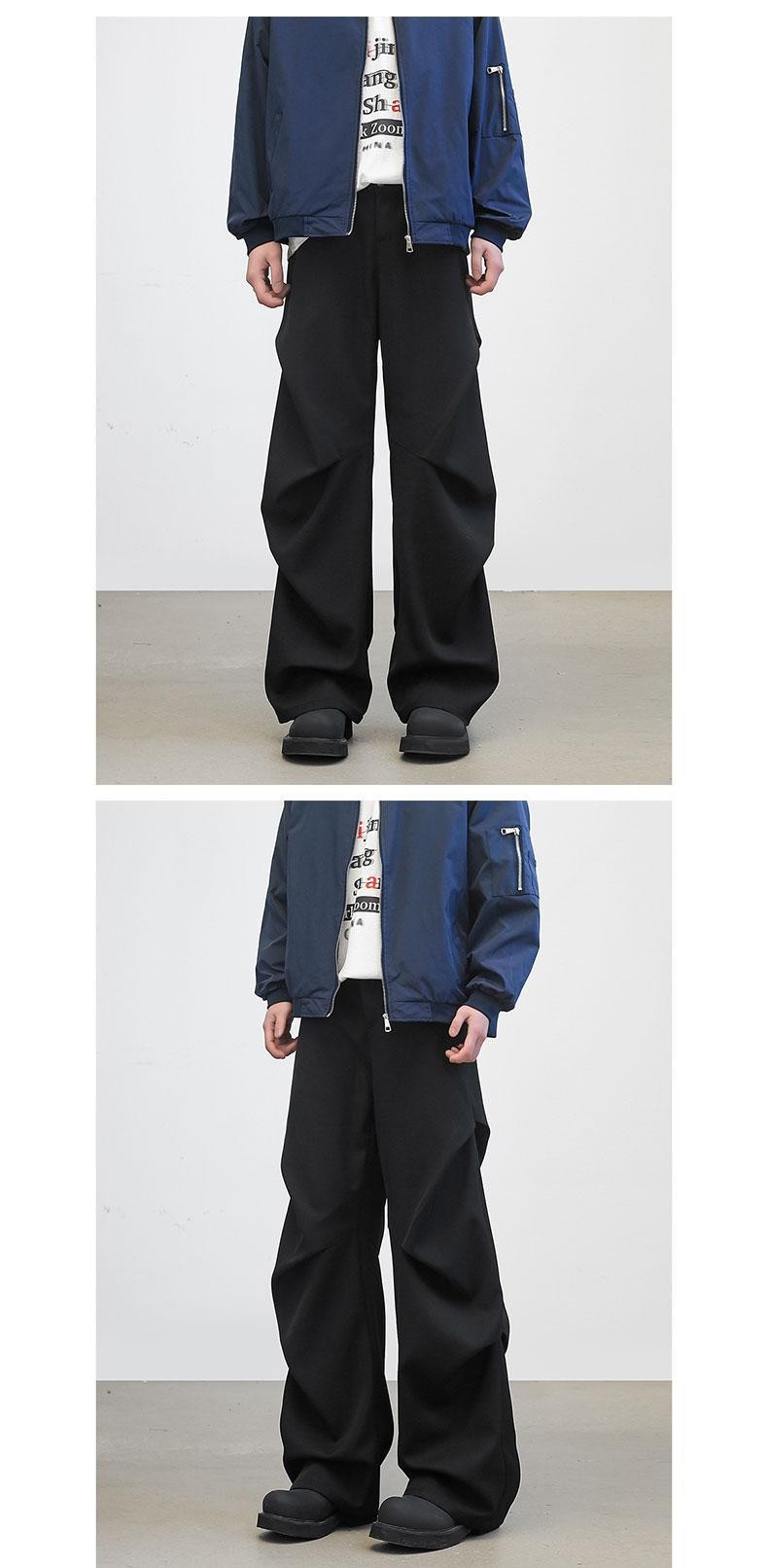 York Zoom Black High-Waist Wide-Leg Casual Pants York Zoom Black High-Waist Wide-Leg Casual Pants