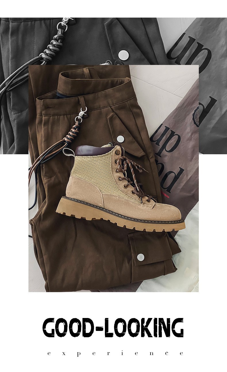 Unisex Classic Mid-Calf Leather Martin Boots