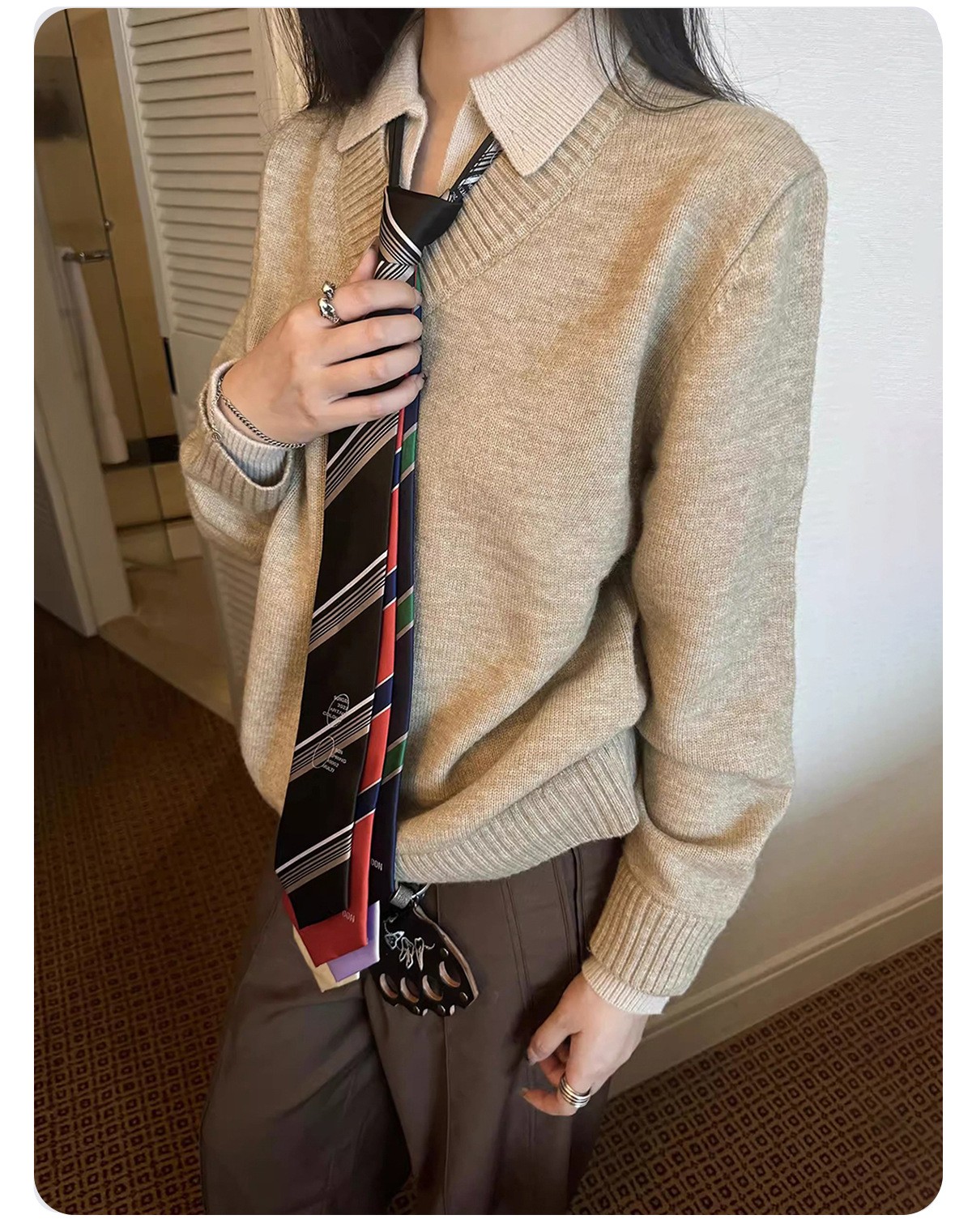 Stay the Night V-Neck Faux Cashmere Polo Sweater