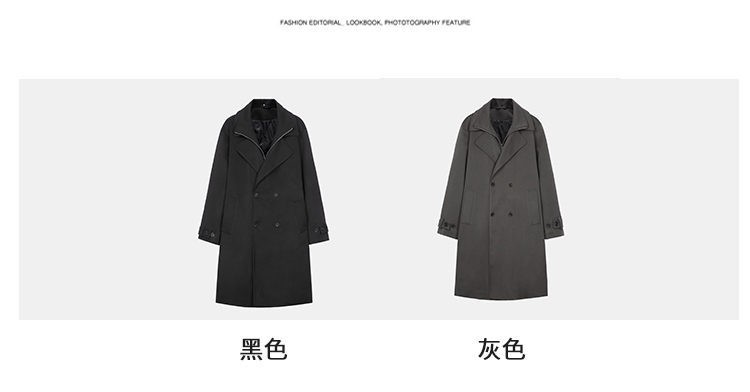 2025 Korean Style Mid-Length Men's Trench Coat 2025 Korean Style Mid-Length Men