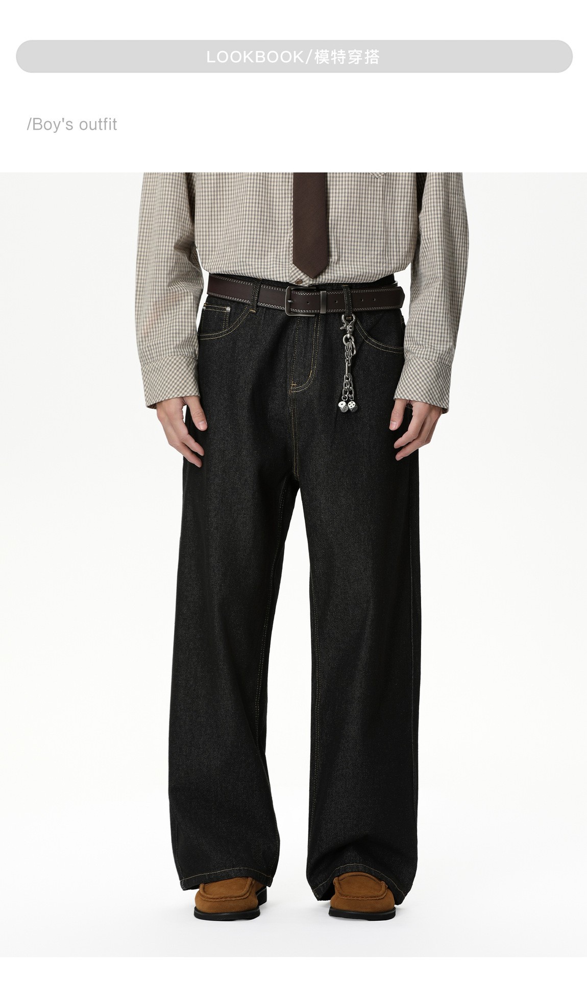 MTLCLOTHES Relaxed Wide-Leg Denim Jeans for Men