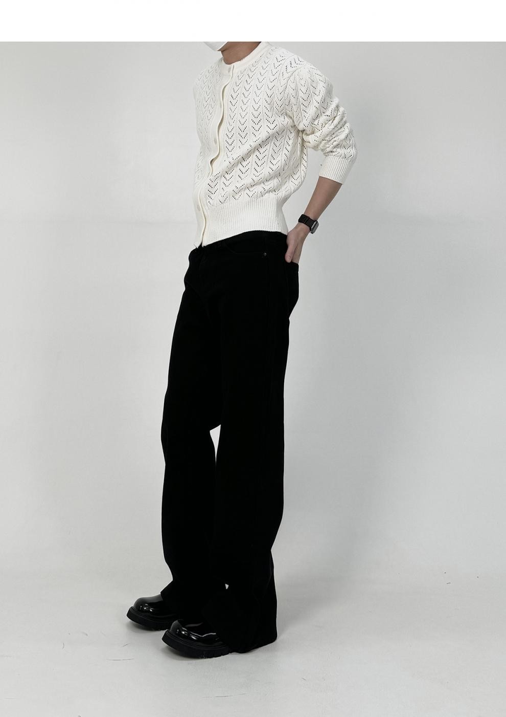 Men’s Straight Leg Washed Cotton Flared Jeans