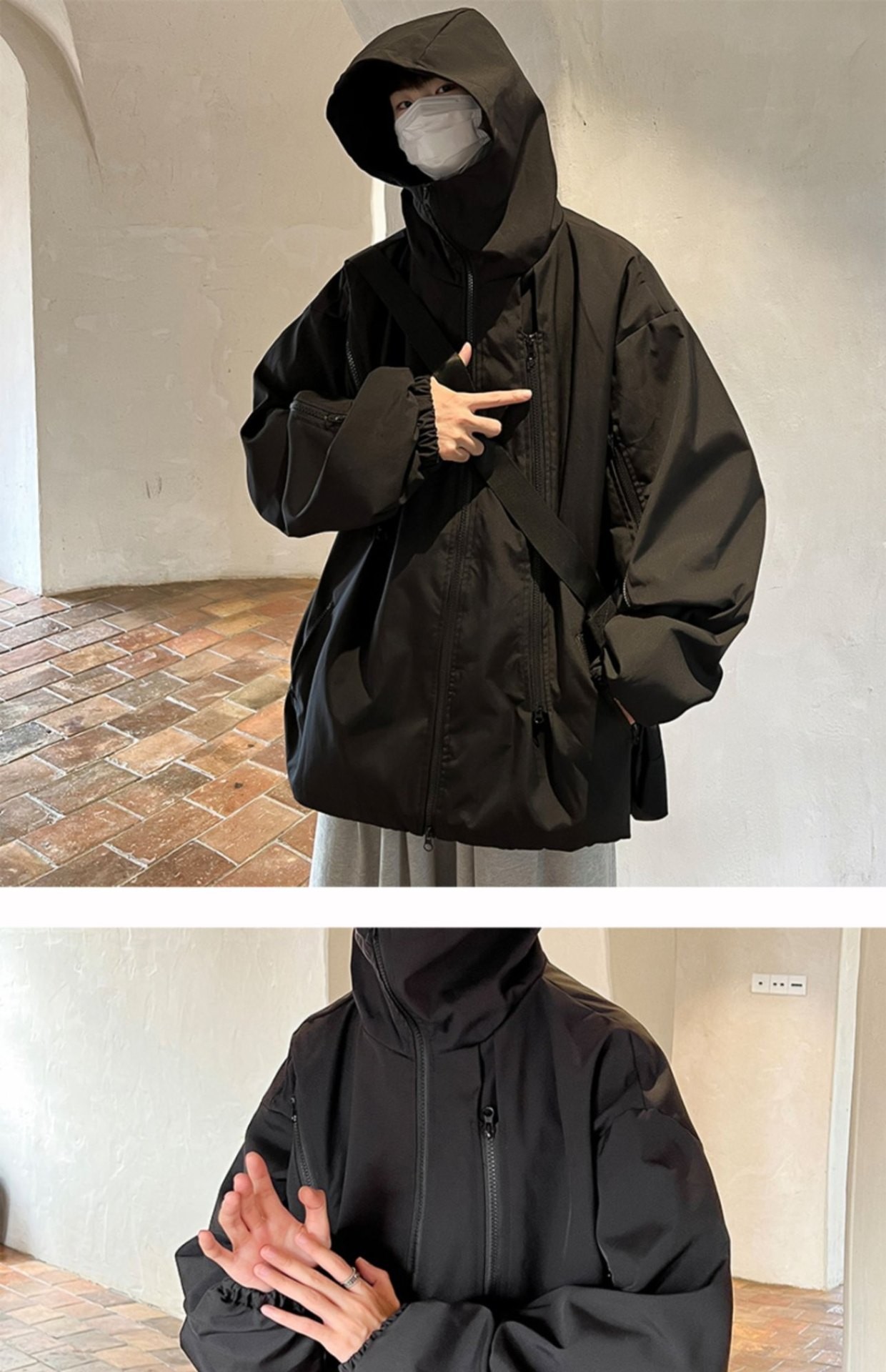 Unisex Waterproof Hooded Outdoor Jacket for Spring & Fall